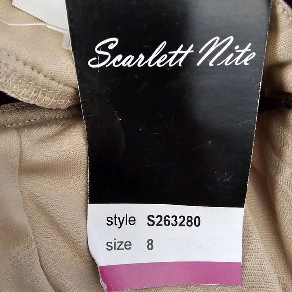 Scarlett Nite Ladies Beautiful Floral Black Lace Cocktail Dress -Size 8 NWT - Picture 7 of 15